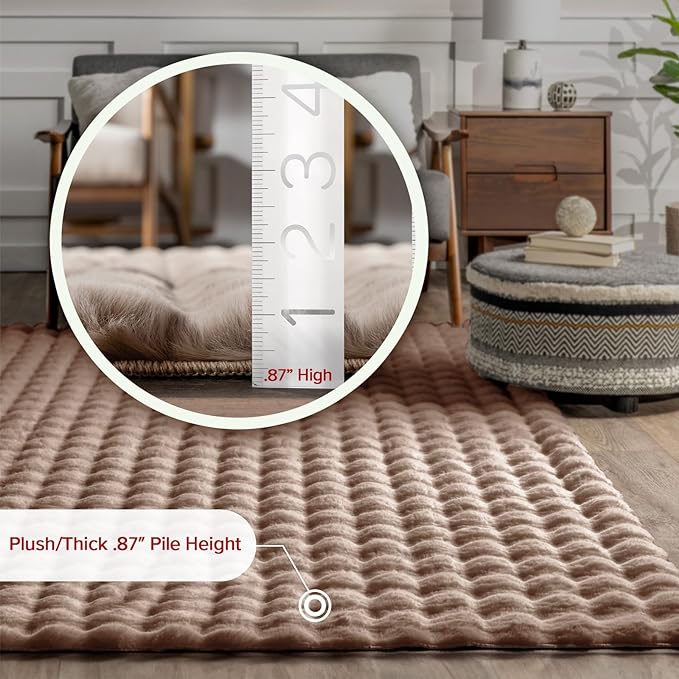 nuLOOM 3'9" x 6' Cozy Plush SuperiorWash Area Rug, Machine Washable, Non-Slip, Soft Fluffy Shag Carpet for Living Room Bedroom Kids Room Nursery Home Decor, Jeni Taupe