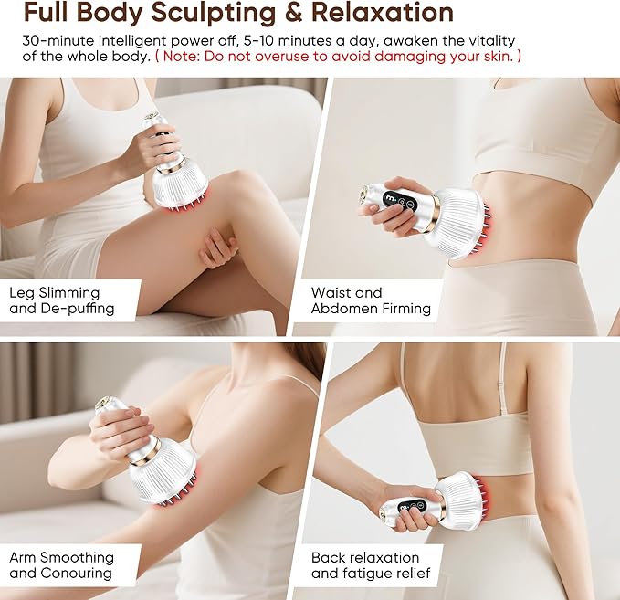 Multford 3 in 1 Body Sculpting Machine & Lymphatic Drainage Massager,Portable Cellulite Massage Tool，Skin Tightening Device for Legs, Arms & Belly, Body,Effectively Tightens The Skin