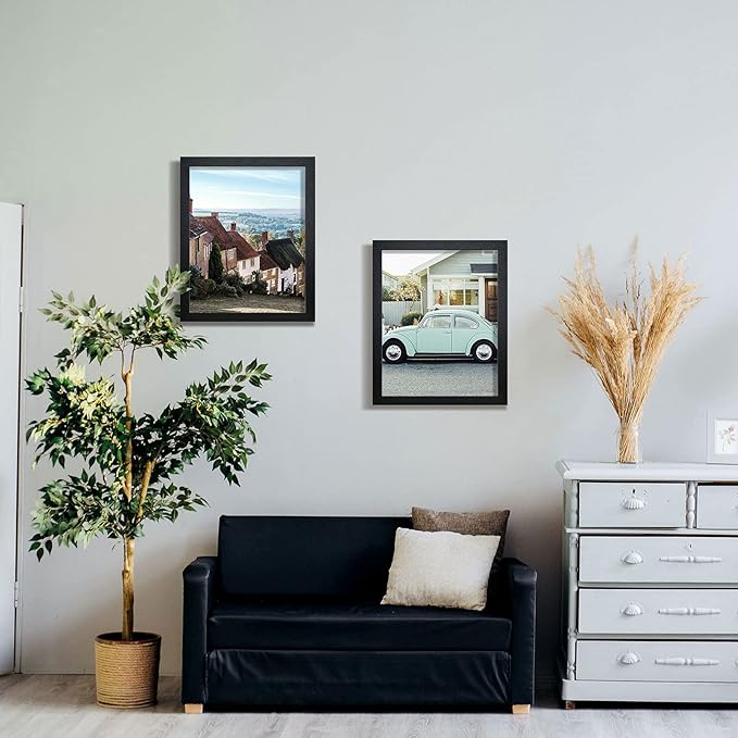 VCK 16x20 Poster Frames 3 Pack Black MDF Wood and Polished Plexiglass Frame,Display Pictures in Horizontal and Vertical