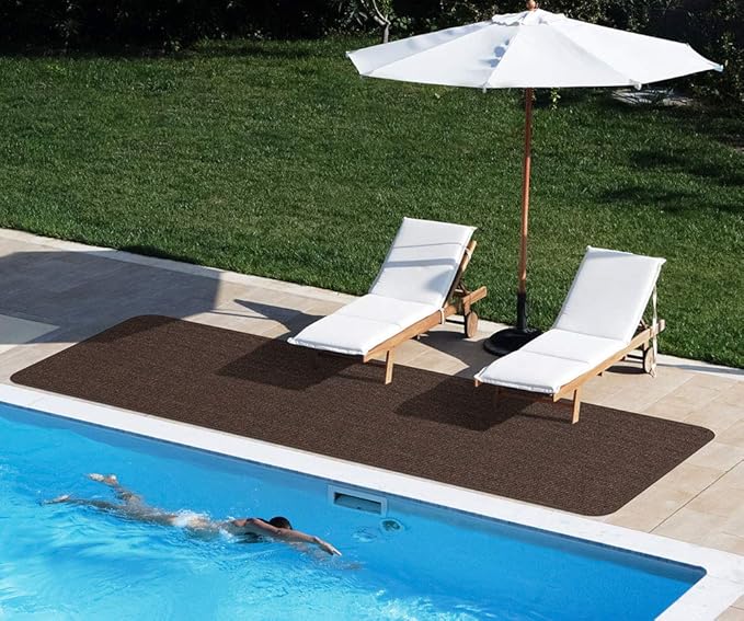 House, Home and More Indoor Outdoor Double-Ribbed Carpet Runner with Skid-Resistant Rubber Backing - Bittersweet Brown - 3 Feet x 50 Feet