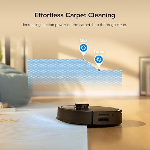 roborock Q7 M5+ Robot Vacuum and Mop, Upgraded from Q5 Max+, 7 Weeks Self-Emptying, 10000Pa Suction, Dual Anti-Tangle System, for Pet Hair & Carpet, PreciSense LiDAR Navigation, App Control, Black