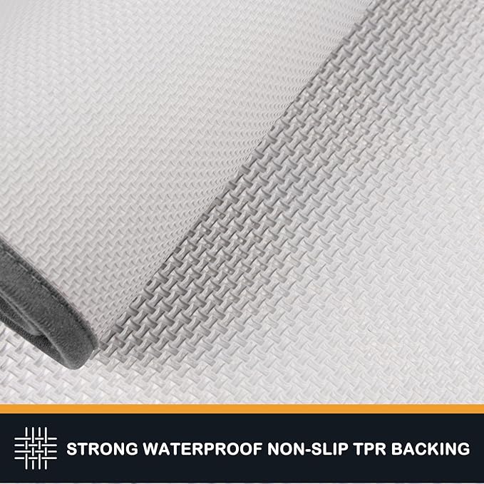 PURRUGS Dirt Trapping Door Mat 34" x 59", Non-Slip/Skid Machine Washable Entryway Area Rug, Dog Doormat, Super Absorbent Welcome Mat for Muddy Wet Shoes and Paws, Grey