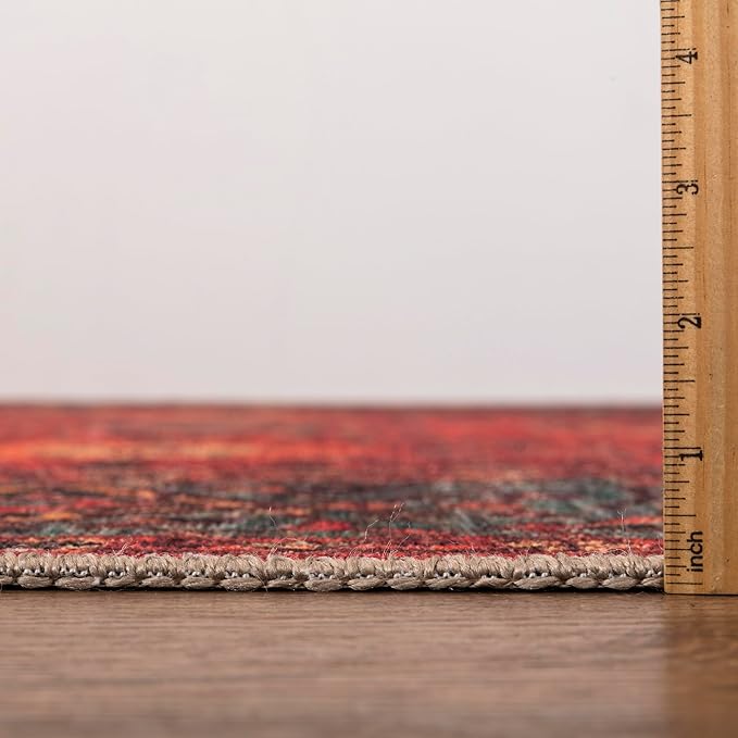 Keen Home Design 10x14 Rug - Machine Washable Area Rug with Non-Slip Backing, Ideal for Living Room, Dining Room, Bedroom - Vintage, Easy Clean, Durable, Low Pile Rug - (9'7" x 14')