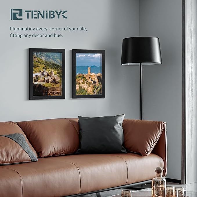 9x12 Frame 3 Pack - Black Woodgrain, 9 x 12 Picture Frame with HD Tempered Glass, Table or Wall Display