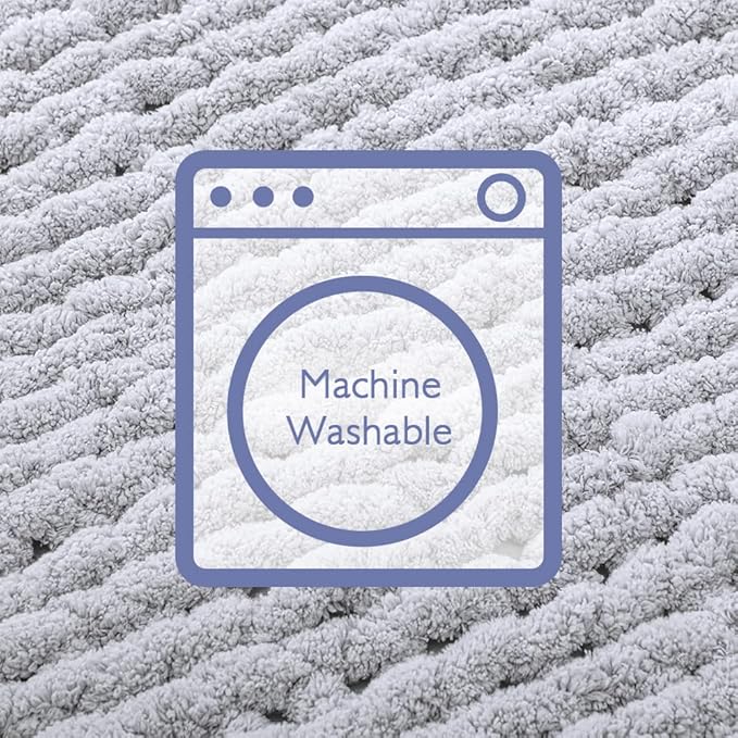 Bigacogo Chunky Knit Throw Blanket for Couch, 40x60 inches, 100% Hand Knitted with Thick Jumbo Chenille Yarn, Cozy Soft Large Rope Knot Cable Crochet Blankets for Sofa Bed Living Room, Light Grey