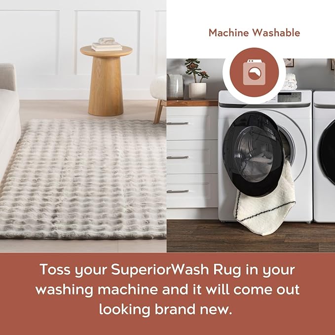 nuLOOM 2'6" x 8' Cozy Plush Area Rug, Machine Washable, Non-Slip, Soft Fluffy Shag Carpet for Living Room Bedroom Kids Room Nursery Home Decor, Jeni Grey