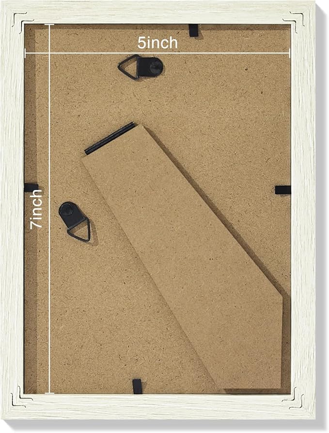 Vittanly 5x7 Picture Frames Set of 9, Shatter Resistant Plexiglass, Display 4x6 Pictures with Mat or 5x7 without Mat, Photo Frames for Wall or Tabletop, Engineered Wood, Whitemist