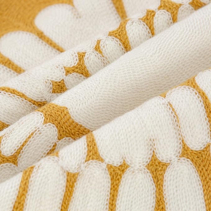 HWY 50 Mustard Yellow Decorative Throw Pillow Covers 18x18 Inch, Pack of 2 Embroidered Cotton Farmhouse Cushion Cover Pillow Case for Sofa Couch Living Room Bed Bedroon, Sunflower Design