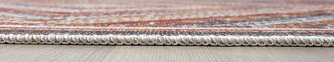 Keen Home Design 8x10 Rug - Machine Washable Area Rug with Non-Slip Backing, Ideal for Living Room, Dining Room, Bedroom - Vintage, Easy Clean, Durable, Low Pile Rug - (8' x 10')