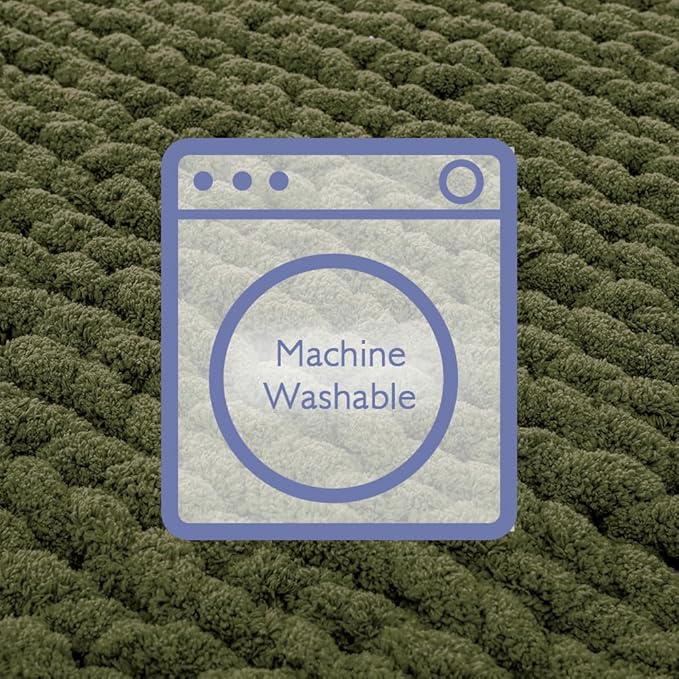 Bigacogo Chunky Knit Throw Blanket for Couch, 40x60 inches, 100% Hand Knitted with Thick Jumbo Chenille Yarn, Cozy Soft Large Rope Knot Cable Crochet Blankets for Sofa Bed Living Room, Yellow Green