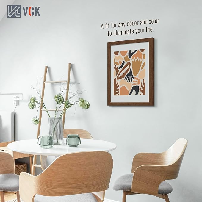 VCK 14x22 Frame Set of 3 - Brown, Wood Picture Frame with Exclusive Wood Grain, Wall Gallery Frame