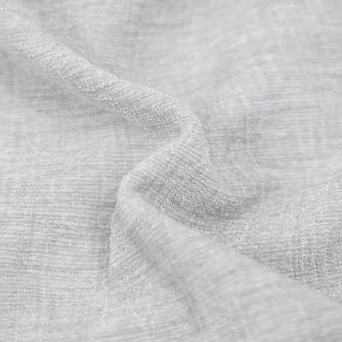 CaliTime Throw Pillow Covers Decorative 12 X 20 Inches Pack of 2 Cozy Chenille Cushion Cases for Couch Sofa Bed Living Room Home Moonbeam Gray