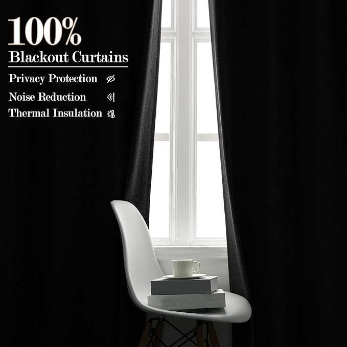 100% Blackout Linen Textured Drapes for Bedroom Pinch Pleated Curtains for Track System Portable Drapery for Sliding Glass Door/Storage/Space Room Divider, 70" Wx84 L, 1 PC, Natural Grey