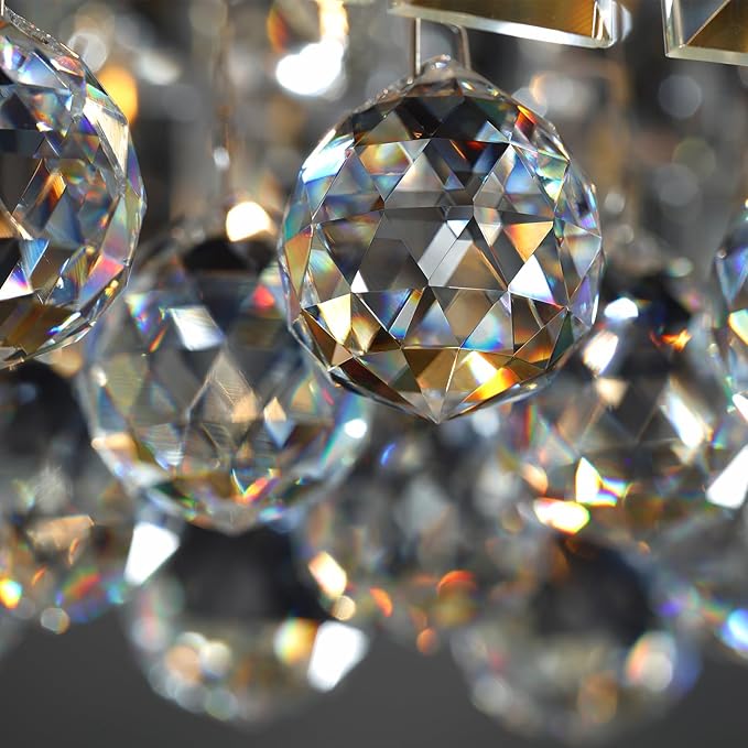 Rectangular Black Crystal Chandelier,10 Light Crystal Chandeliers for Dining Room, Rectangle Light Fixture for Kitchen Island L47''xW10''x H10''