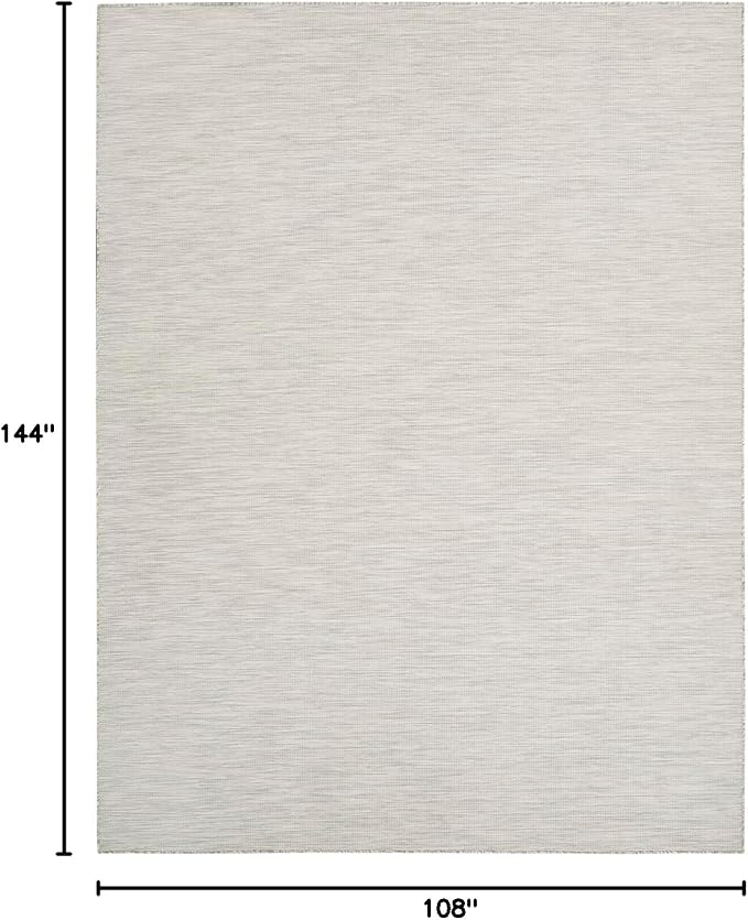 Nourison Home Positano 9' x 12' Light Grey Modern Indoor/Outdoor Rug Polypropylene