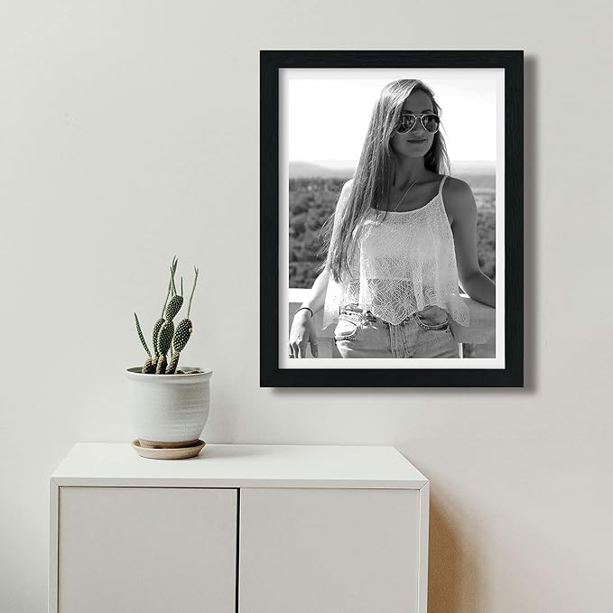VCK 18x24 Poster Frames 3 Pack Black MDF Wood and Polished Plexiglass Frame,Display Pictures in Horizontal and Vertical