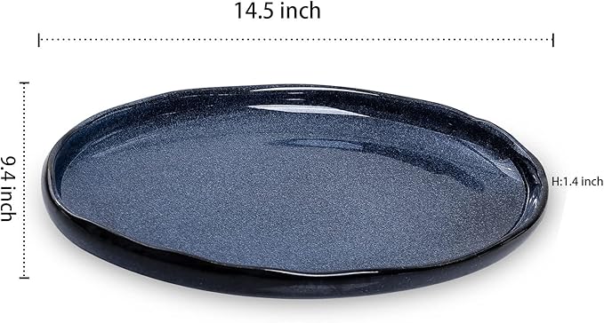 vicrays Serving Platter Ceramic Tray Plates Extra Large Oval 14.5 Inch Porcelain Dinner Plates Long Serving Dish Set Entertaining Party Restaurant Food Meat Sushi Fish Turkey Platter