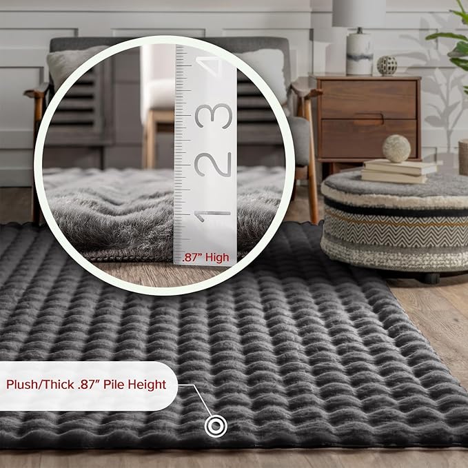 nuLOOM Jeni Checkered 2'6" x 10' Machine Washable Runner Rug for Living Room Bedroom Dining Room Entryway Hallway Kitchen, Dark Grey