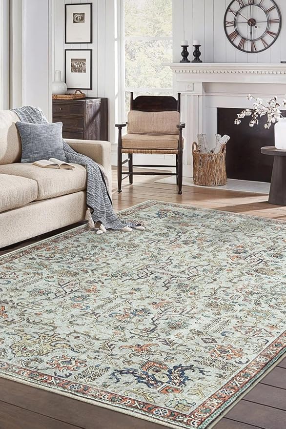 Keen Home Design 3x5 Rug - Machine Washable Entry Rug with Non-Slip Backing, Ideal for Enteryway, Kitchen, Bathroom, Laundry Room - Vintage, Easy Clean, Durable, Low Pile Rug - (3' x 5')