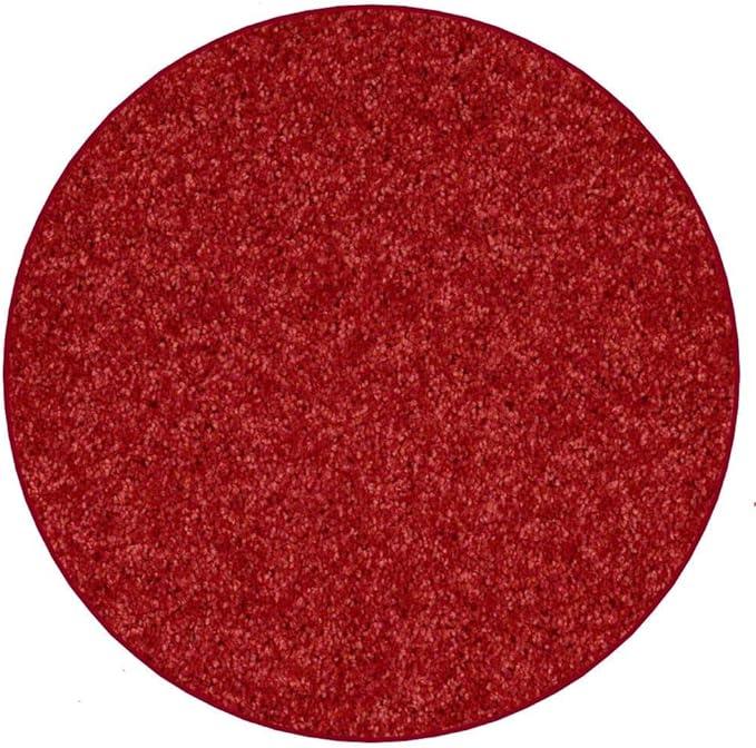 KOECKRITZ Soft and Colorful Kids Classroom Area Rugs (Passes Flammability Pill Test) Many Sizes and Bright Colors to Select from (10' Round, Fire Engine)