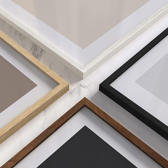 HAUS AND HUES Set of 3 Wood Picture Frames 8.5 X 11 - Wood Picture Frames 8.5 X 11 Document Frames 8.5x11, Certificate Frames 8.5 X 11 Multi Pack Natural Wood Frame, 8.5 X 11 Frame (White Oak Frame)