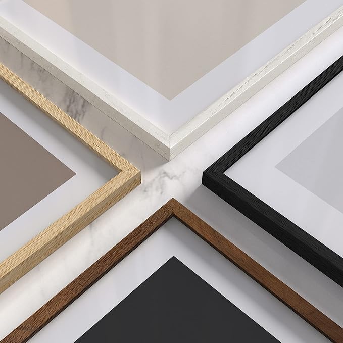 Haus and Hues 24x36 White Oak Wood Picture Frames Set of 25 - Premium Bulk Picture Frames 24x36 Bundle - Elegant Gallery Wall Frame Set for Posters, Art Display - Ideal for Wall Decor in Home & Office