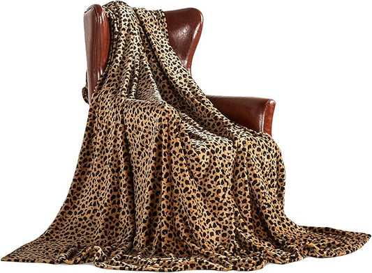 MERRYLIFE Leopard Throw Blanket Decorative Fleece Throw | Ultra-Plush Colorful Oversized | Couch Blanket Travel Lap | King Size(90" 102", Cheetah)