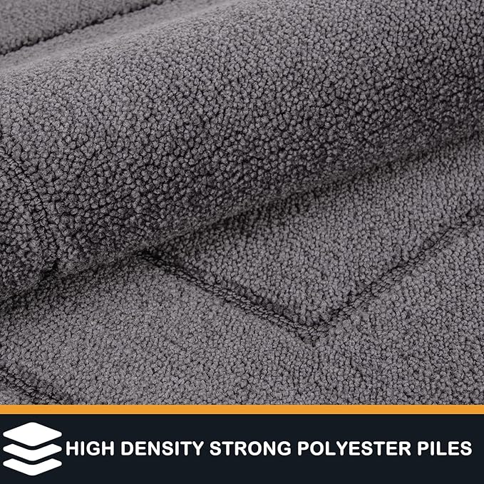 PURRUGS Dirt Trapping Door Mat 20in x 31.5in, Non-Slip/Skid Machine Washable Entryway Rug, Dog Doormat, Super Absorbent Welcome Mat for Muddy Wet Shoes and Paws, Grey