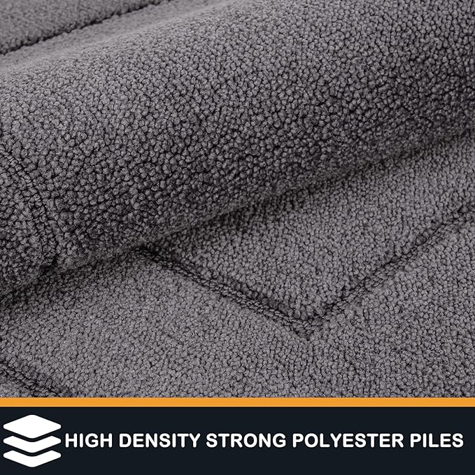 PURRUGS Dirt Trapping Door Mat 32" x 70", Non-Slip/Skid Machine Washable Entryway Rug, Dog Doormat, Super Absorbent Welcome Mat for Muddy Wet Shoes and Paws, Grey