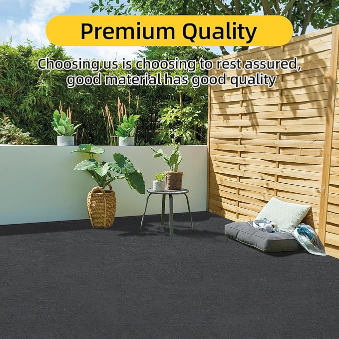 Marine Carpet,6 FT x 23 FT Black Indoor Outdoor Carpet 0.2" Thick Boat Carpet with Water-Proof TPE Backing, Non-Slide Outdoor Marine Carpet Roll for Home, Patio, Porch, Deck