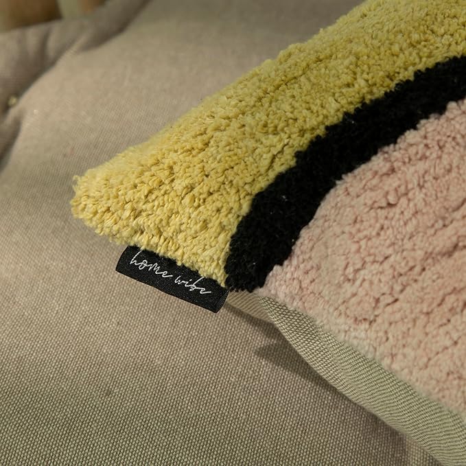 Tufted Boho Pillow Covers 18X18 Inch Throw Pillow Covers Decorative Cushion Cover Exquisitely Crafted with Hand-Finished Tuft Farmhouse Pillow Case for Couch Sofa Bed Living Room Bedroom