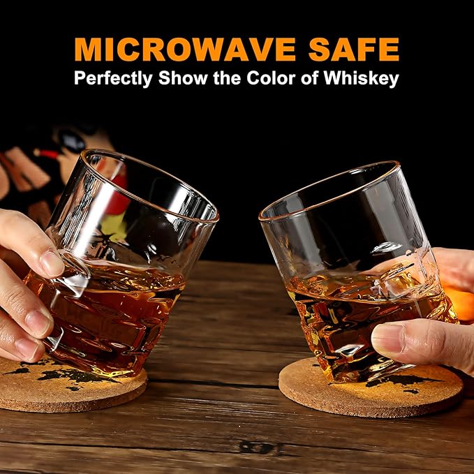 Whiskey Decanter Set Grenade Shaped Liquor Decanter Set with 2 Glasses - Scotch Bourbon Drinking Gift for Men&Women Dad Husband Boyfriend Brother Anniversary Birthday Christmas House Warming Present