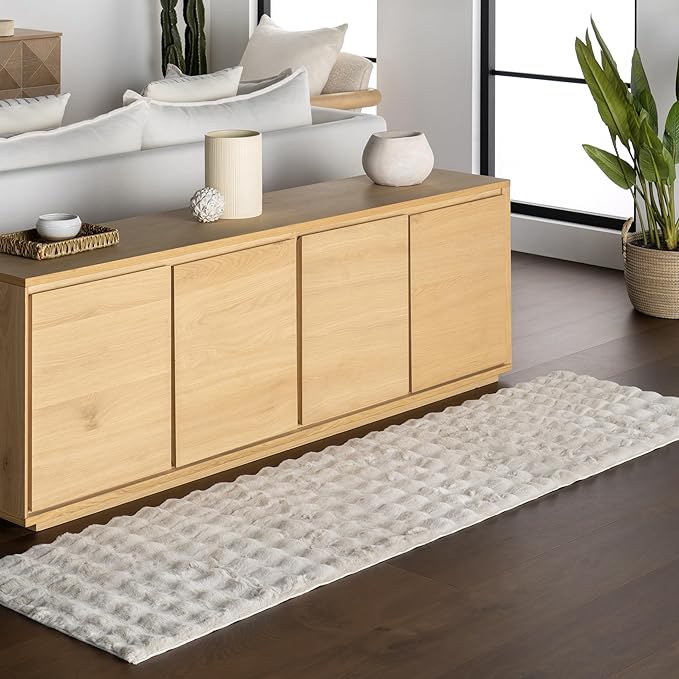 nuLOOM 2'6" x 8' Cozy Plush Area Rug, Machine Washable, Non-Slip, Soft Fluffy Shag Carpet for Living Room Bedroom Kids Room Nursery Home Decor, Jeni Grey