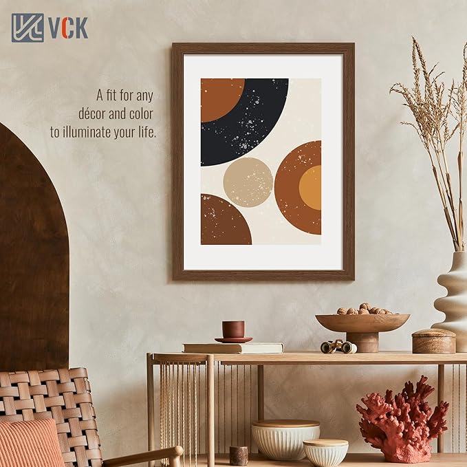 VCK 18x24 Brown Poster Frame 3 Pack, Wood Picture Frame with Exclusive Wood Grain, Wall Mounting Hanging