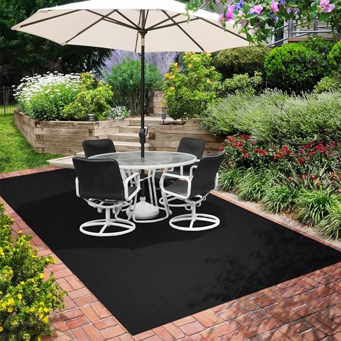 House, Home and More Indoor Outdoor Carpet with Rubber Marine Backing - Black - 6 Feet x 30 Feet - Durable, UV-Resistant - Adds Color and Comfort to Your Deck, Patio or Other Outdoor Rug Space.