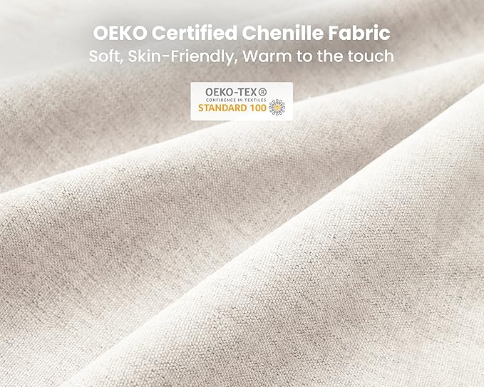 Oversized Modular Sofa, Extra Deep Cloud Chenille Sectional Couch with Ottoman Chaise, Fluffy Chenille Loveseat L Sofa for Living Room, Villa (Loveseat+Ottoman, Chenille White)