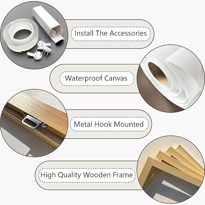 HGUAOA Coastal Canvas Wall Art - Large Landscape Wall Art for Living Room - Ocean and Beach Painting - Blue Artwork for Bedroom Decor - Above Bed Wall Pictures -Beach Theme Print Art