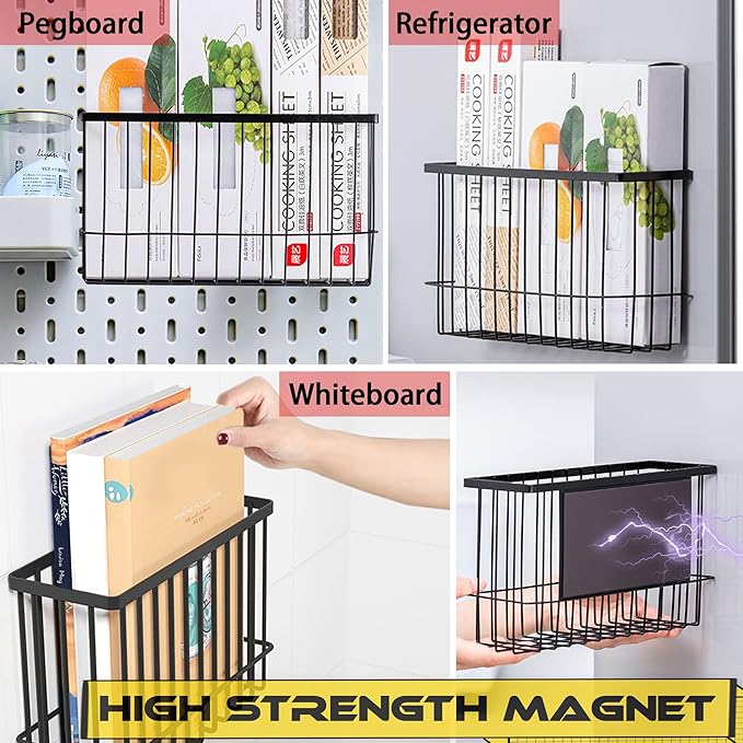 Magnetic Basket Fridge Lint Bin Dryer Ball Holder Laundry Room Organization Home Storage for Class Office School