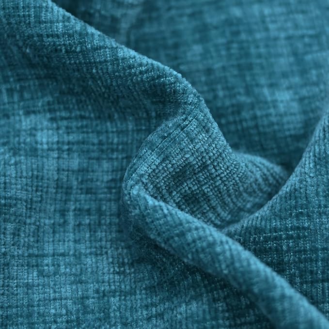 CaliTime Throw Pillow Covers Decorative 24 X 24 Inches Pack of 2 Cozy Chenille Cushion Cases for Couch Sofa Bed Living Room Home Ocean Blue