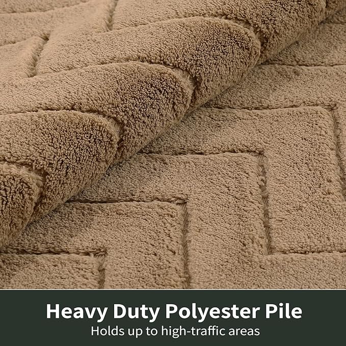 Stiio Dirt Trapper Door Mat 24x35.5 Inches, Front Doormat Indoor Outdoor Entrance Low Pile, All-Season, All-Weather Absorbent Entry Rug, Washable Non Slip Rug for Entryway, Brown