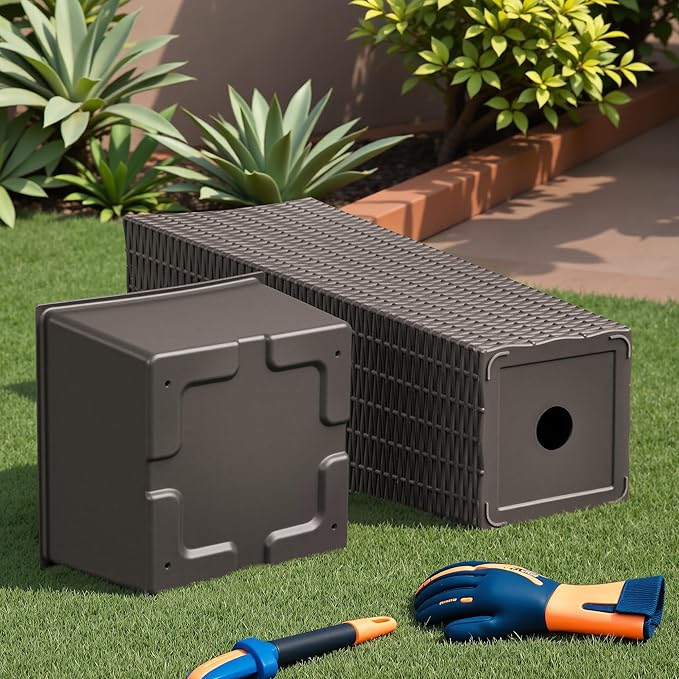 Devoko Resin Tall Planters for Outdoor Plants Set of 2, Large Taper Outdoor Planter Pots with 4 Drainage Holes, Flower Pots Modern Decor for Porch, Patio, Backyard, Home Garden (Brown, 24")