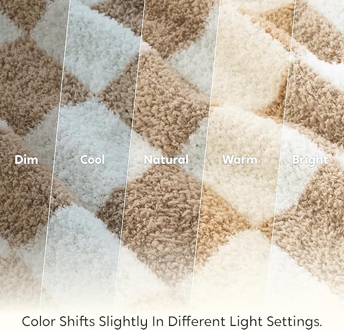 Joiedomi Twin Blanket for Couch Bed, Checkered Knitted Blankets Gifts for Women Mom Girls, Cozy Cute Soft Throw Home Room Decor Aesthetic for Women Mothers Birthday Gifts 60x80 Inches