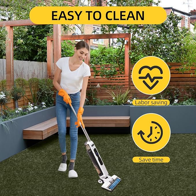 Marine Carpet,5 FT x 10 FT Olive Green Indoor Outdoor Carpet 0.2" Thick with Water-Proof TPE Backing, Non-Slide for Home, Patio, Porch, Deck