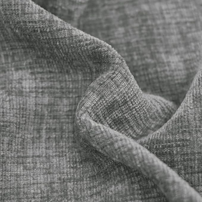 CaliTime Throw Pillow Covers Decorative 16 X 16 Inches Pack of 2 Cozy Chenille Cushion Cases for Couch Sofa Bed Living Room Home Medium Grey