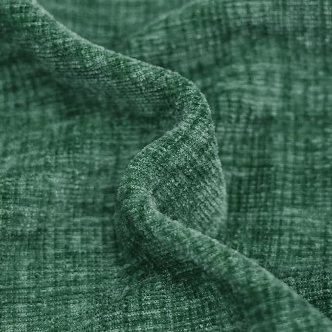 CaliTime Throw Pillow Covers Decorative 16 X 26 Inches Pack of 2 Cozy Chenille Cushion Cases for Couch Sofa Bed Living Room Home Dark Green