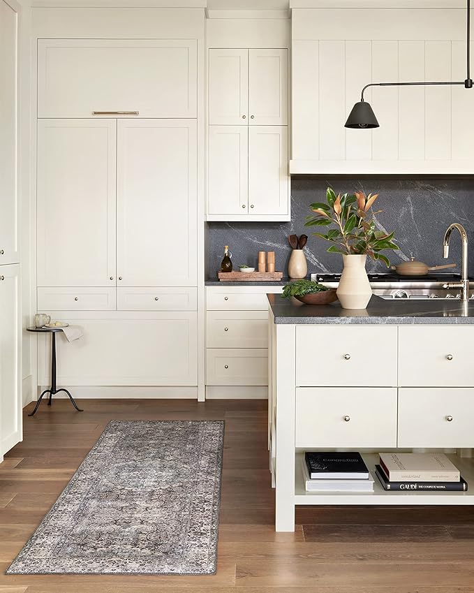 Loloi Layla Collection LAY-06 Taupe/Stone 2'-6" x 12'-0" .13" Thick Runner Rug, Soft, Durable, Vintage Inspired, Distressed, Low Pile, Non-Shedding, Easy Clean, Printed, Living Room Rug