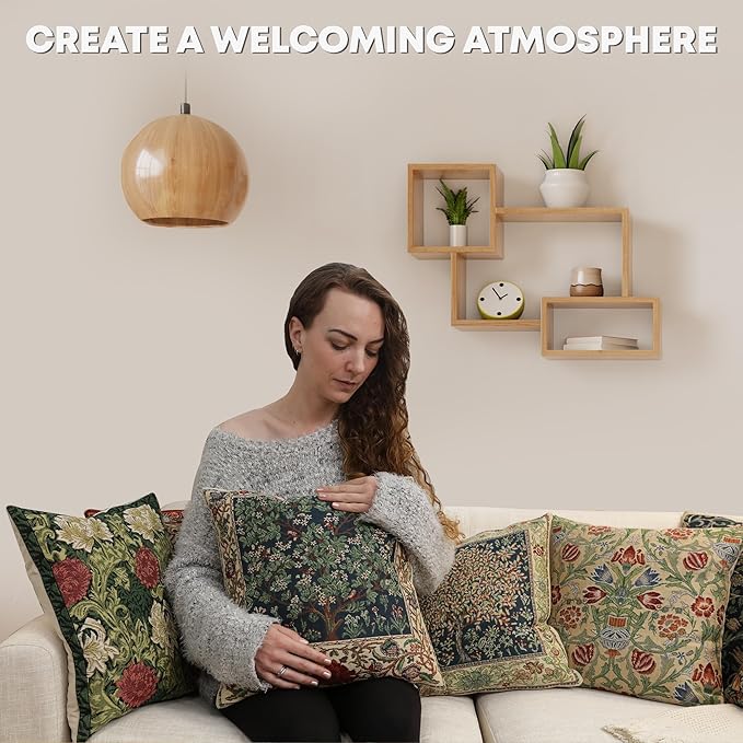 Charlotte Home Furnishings Throw Pillow Covers 16x16 in, Red Dragon Decorative Couch Pillow Covers, Boho Decor European Tapestry Cushion Cases, Living Room Cozy Home Decor, Jacquard Woven Soft Cotton