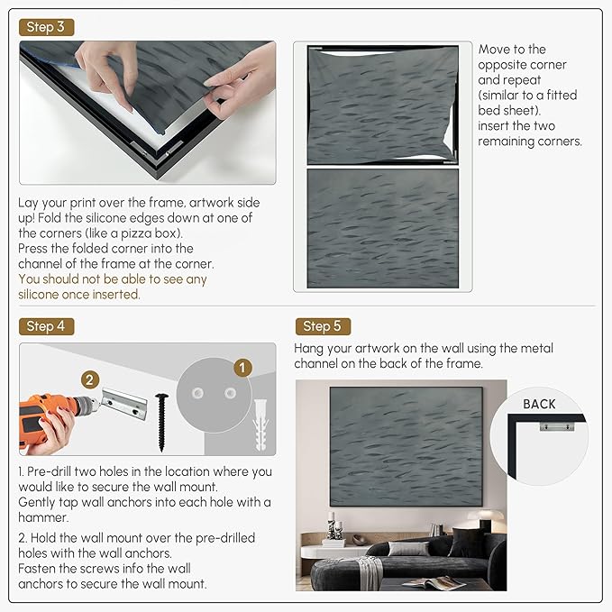 SIGNWIN 46"x60" Extra Large Framed Wall Art Gray School of Fish Minimalist Ocean-Inspired Marine Life Illustration for Home Living Room Bedroom Decor (Frame Assembly Required)