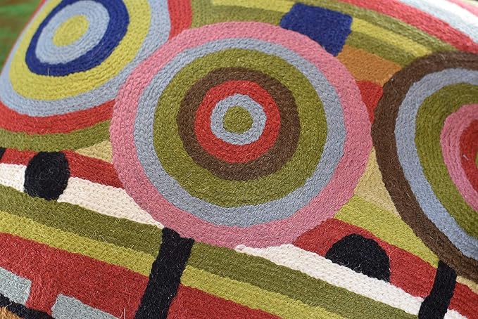 Hundertwasser Modern Pillow Cover Beloved Gardens Accent Outdoor Pillows Art Deco Couch Cushion Farmhouse Chair Cushions Hand Embroidered Wool Size 18x18