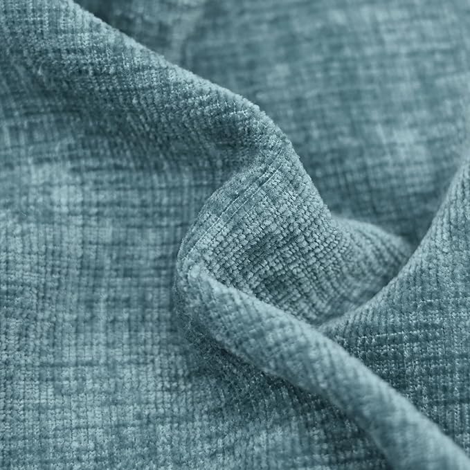 CaliTime Throw Pillow Covers Decorative 18 X 18 Inches Pack of 4 Cozy Chenille Cushion Cases for Couch Sofa Bed Living Room Home Smoke Blue